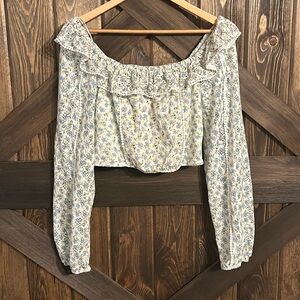 House of Harlow Cropped Floral Long Sleeve size Medium